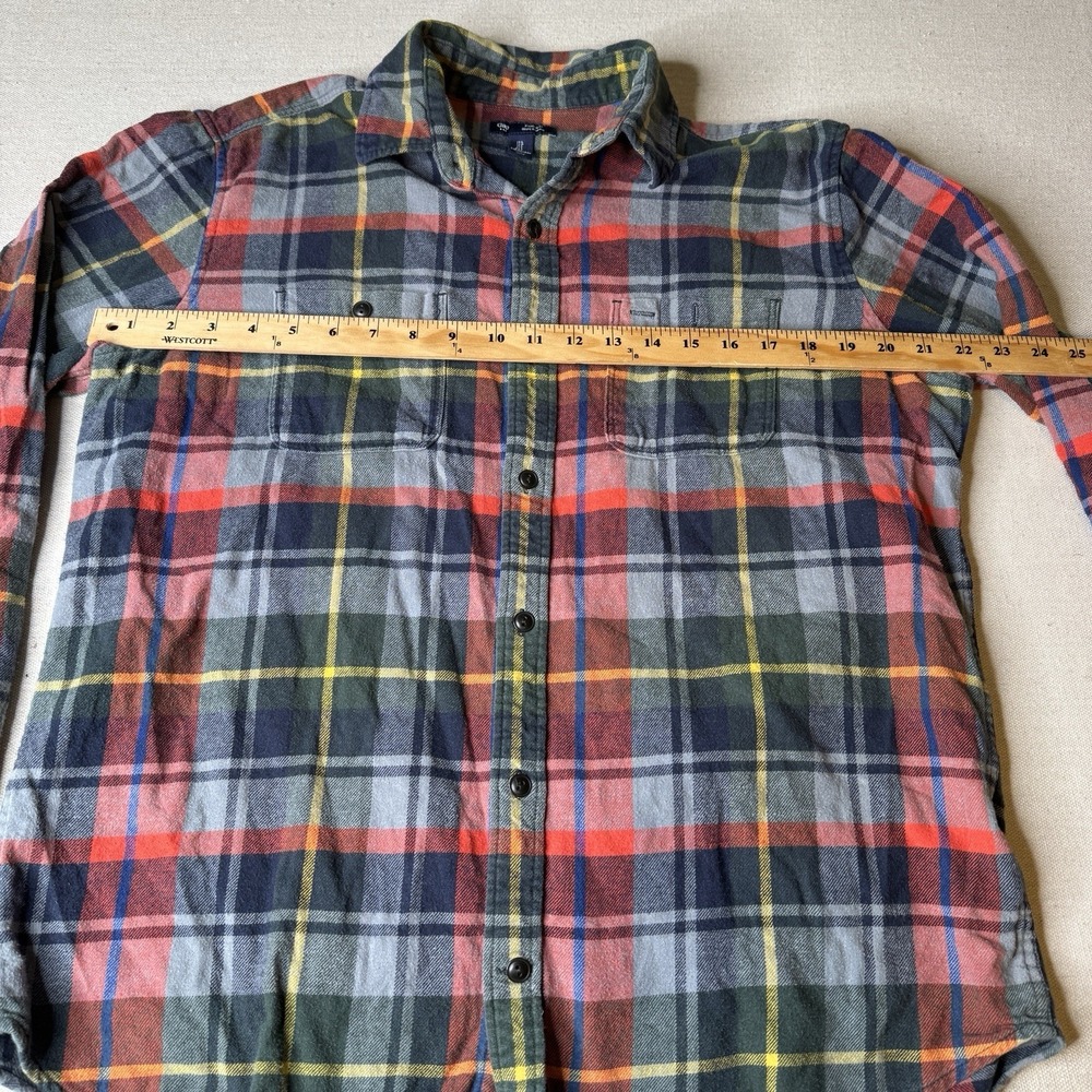 GAP Mens Standard Fit Long Sleeve Persimmon Button Down Flannel Shirt Size Large - Picture 4 of 7